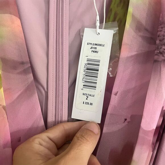 Badgley Mischka Women's Floral Georgette Mini Dress Size 2 Multicolor - Picture 3 of 7